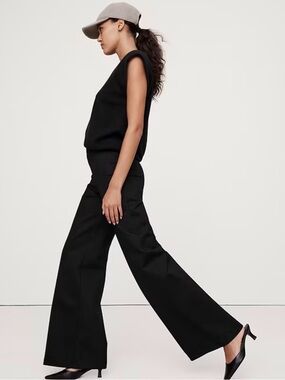 Banana Republic Black Wide-Leg Everywhere Ponte Pant Size M